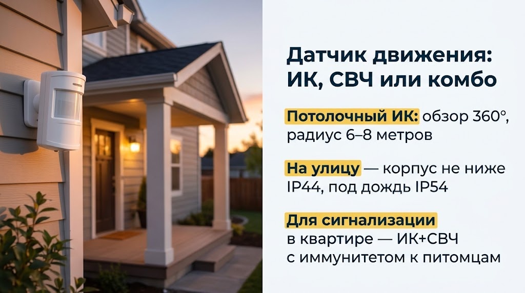 Датчик движения: ИК, СВЧ или комбо