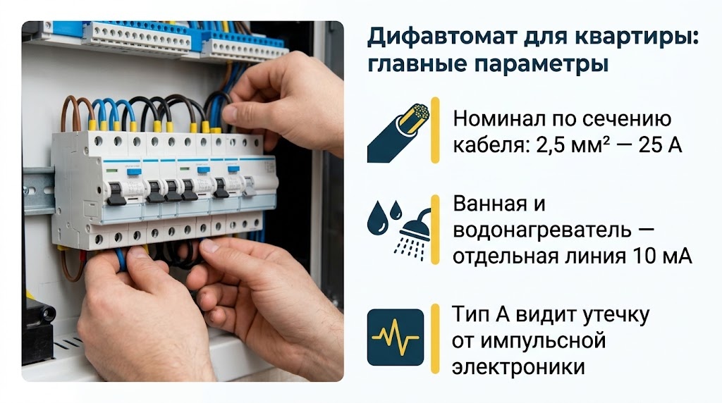 Дифавтомат для квартиры: главные параметры