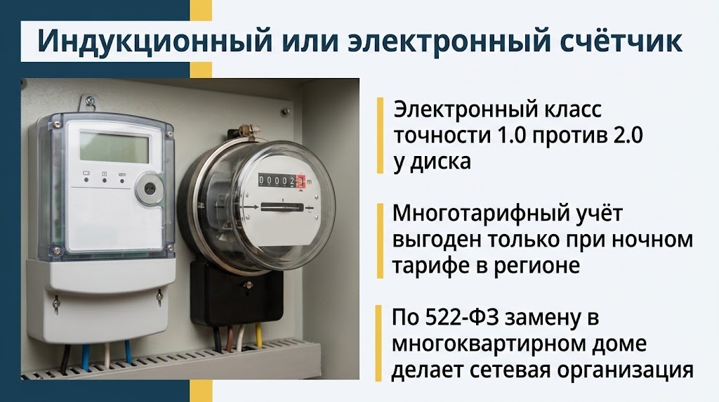 Индукционный или электронный счётчик