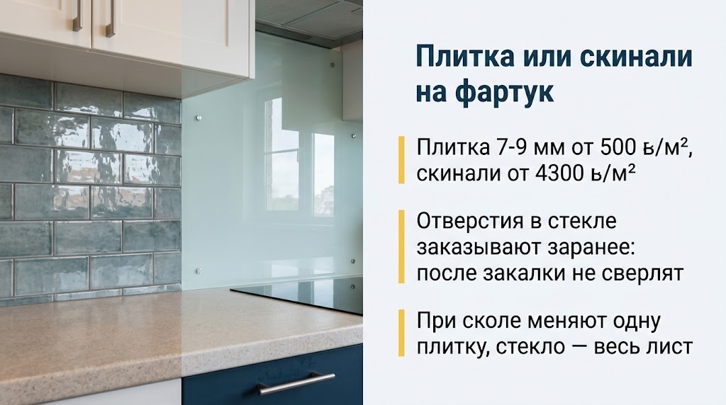 Плитка или скинали на фартук