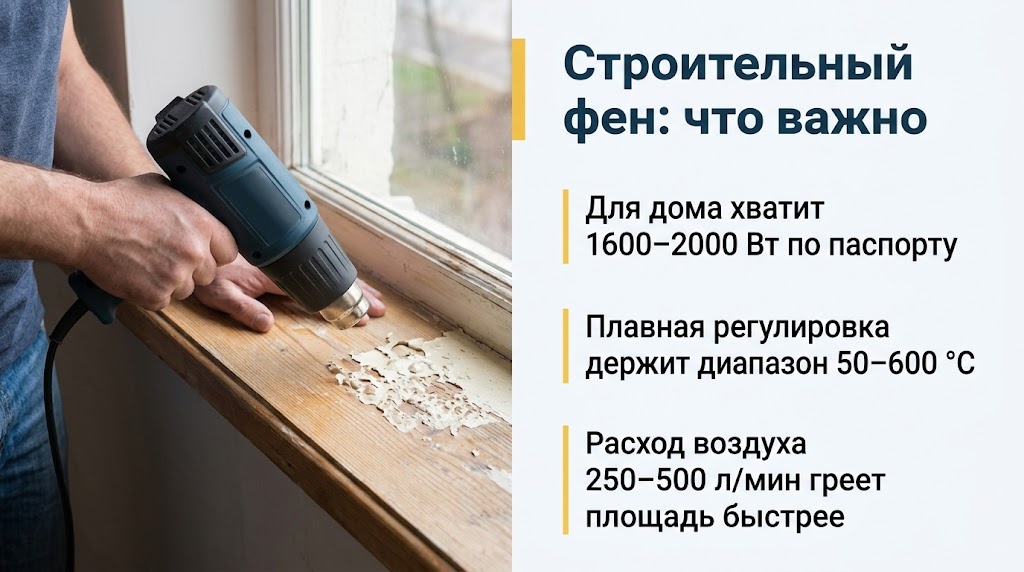 Строительный фен: что важно