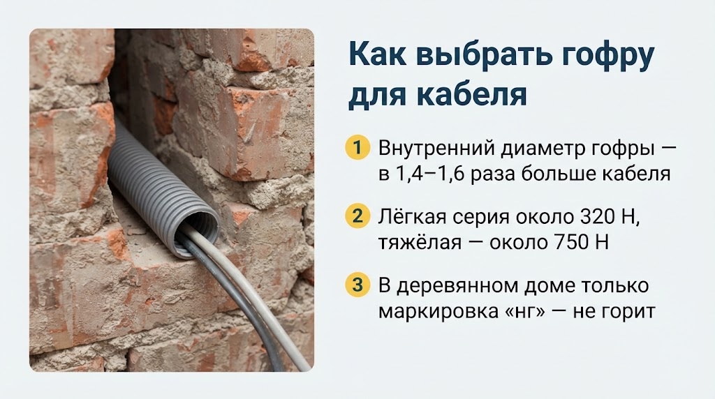 Как выбрать гофру для кабеля
