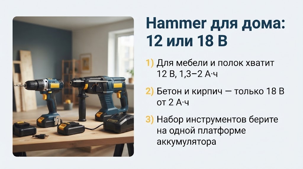 Hammer для дома: 12 или 18 В