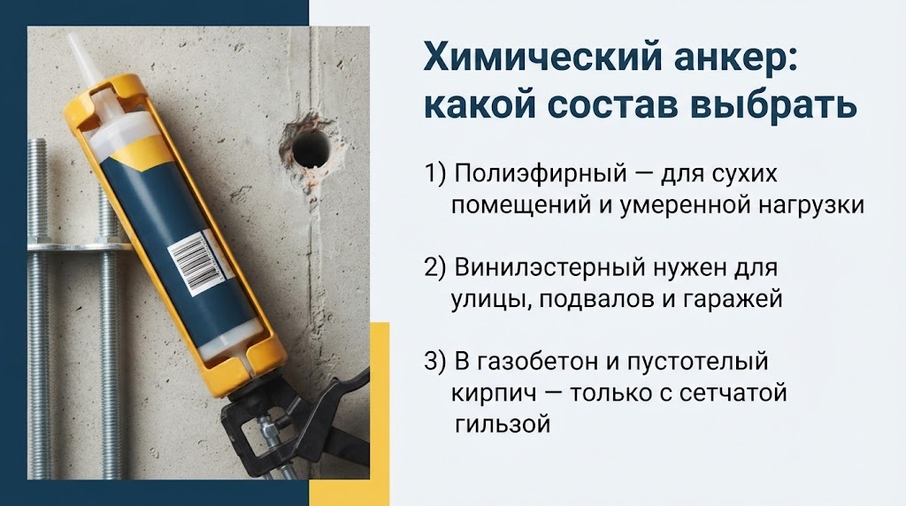 Химический анкер: какой состав выбрать