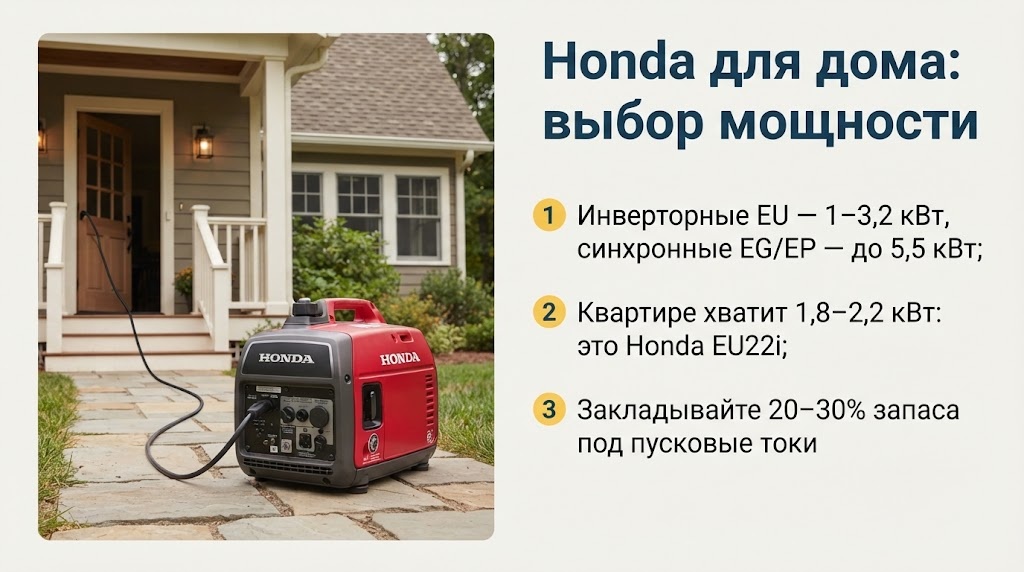 Honda для дома: выбор мощности