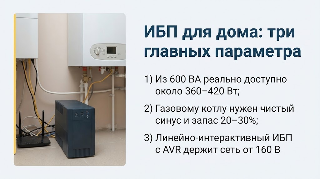 ИБП для дома: три главных параметра