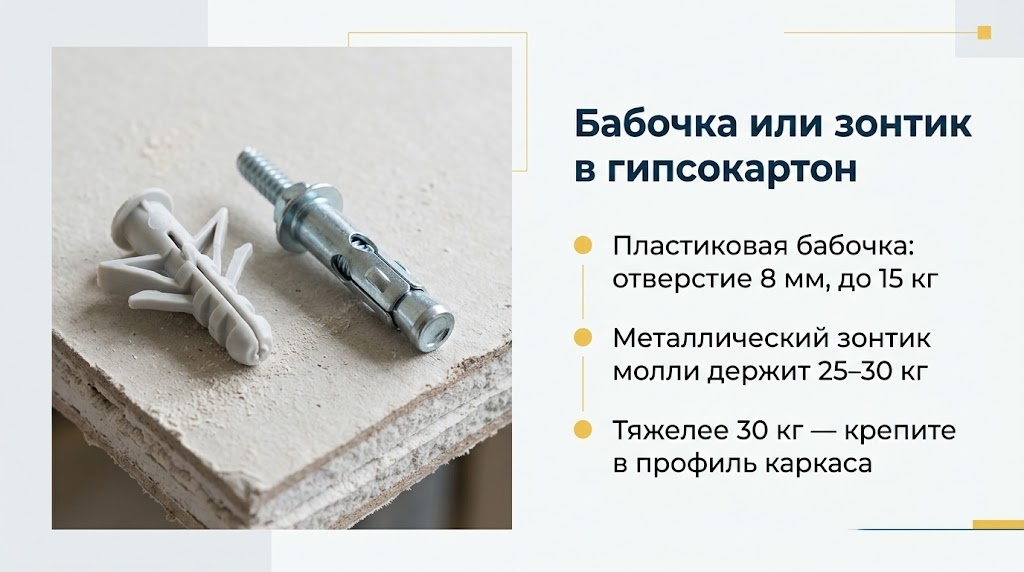 Бабочка или зонтик в гипсокартон