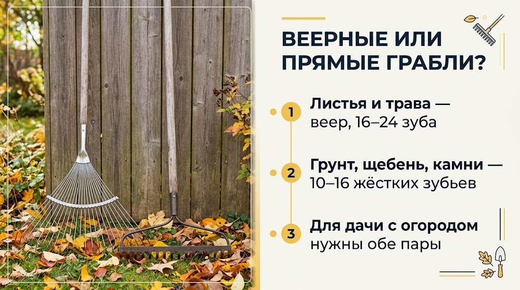 Веерные или прямые грабли