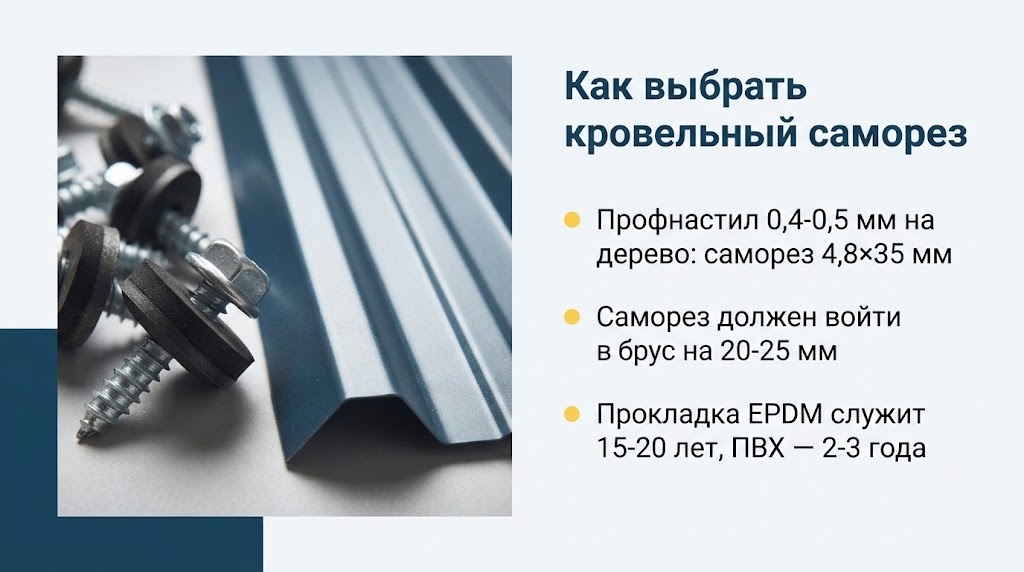Как выбрать кровельный саморез