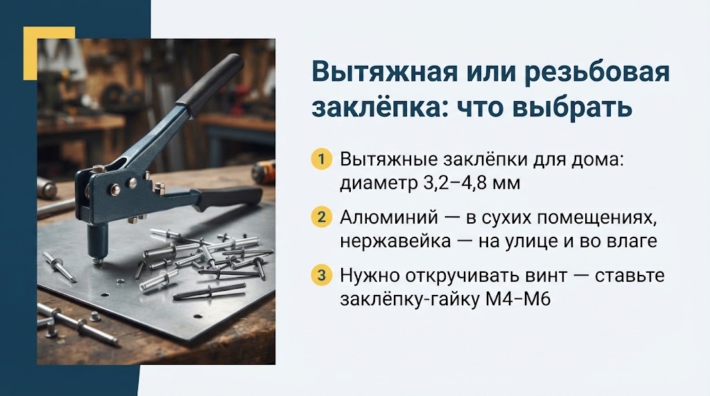 Вытяжная или резьбовая заклёпка: что выбрать