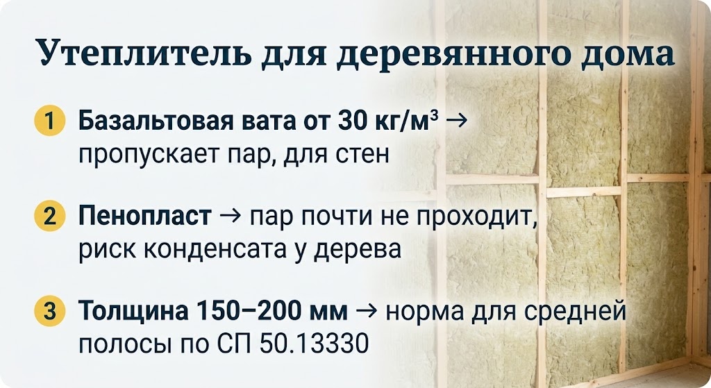 Утеплитель для деревянного дома