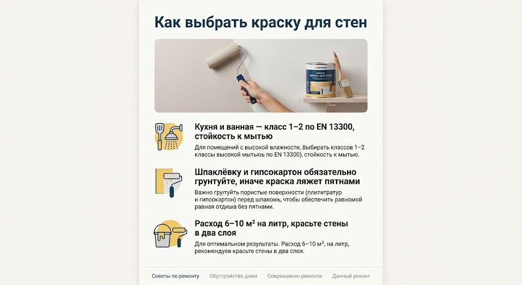 Как выбрать краску для стен